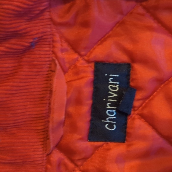 Vtg. Red Vest Chavarari Germany Bavarian quilted vest corduroy collar sz S - Picture 7 of 13